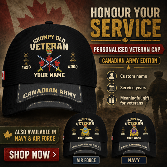 Canadian Veteran Cap – Customizable Rank, Name and Year - 1757376005