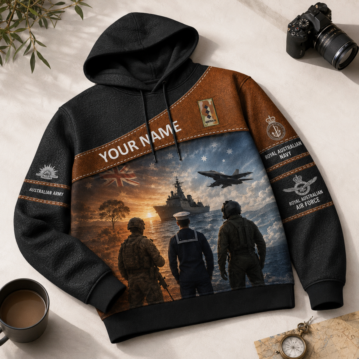 Personalized Australia Soldier/Veteran with Name & Rank Hoodie All Over Printed - 177880323