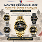Personalized France Soldier/ Veteran With Rank and Name Gentleman Crystal Metal Watch - 17388000