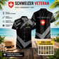 Personalisiertes Schweizer Soldat/Veteranen-Tarnhemd mit Namen und Rang, Hawaii-Hemd, 3D-Druck – 0404230004