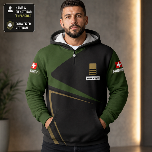 Personalized Swiss Soldier/ Veteran Camo With Name And Rank Hoodie - 170233928