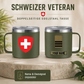 Personalized Swiss Soldier/ Veteran With Name And Rank Stainless Steel Coffee Mug Printed - 17292096