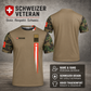 Personalisiertes Schweizer Soldat/Veteranen-Tarn-T-Shirt mit Namen und Rang, 3D-Druck – 2301240002