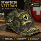 Personalized Rank, Year And Name Swiss Soldier/Veterans Camo Baseball Cap - 17534016