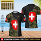 Personalisiertes T-Shirt mit Schweizer Soldaten-/Veteranen-Tarnmuster und Namen und Rang, 3D-Druck – 0402240002