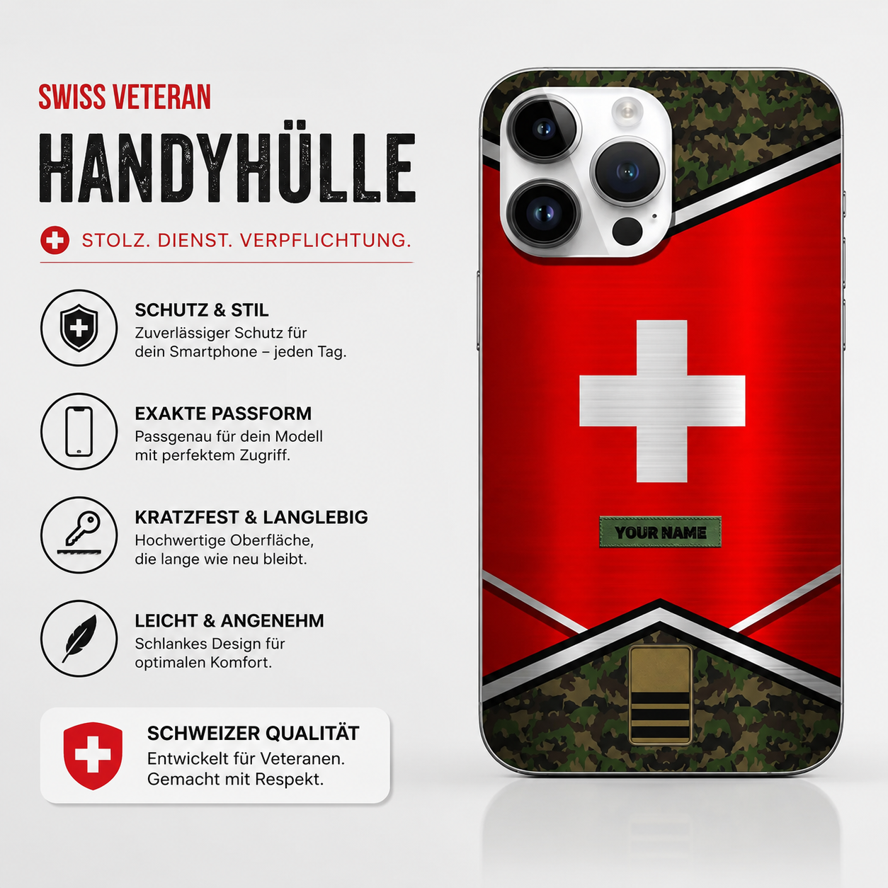 Personalized Swiss Soldier/Veterans Phone Case Printed - 16854048