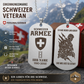 Personalized Swiss Soldier/Veteran with Rank, Name & Year Dog Tag Necklace - 1763942401
