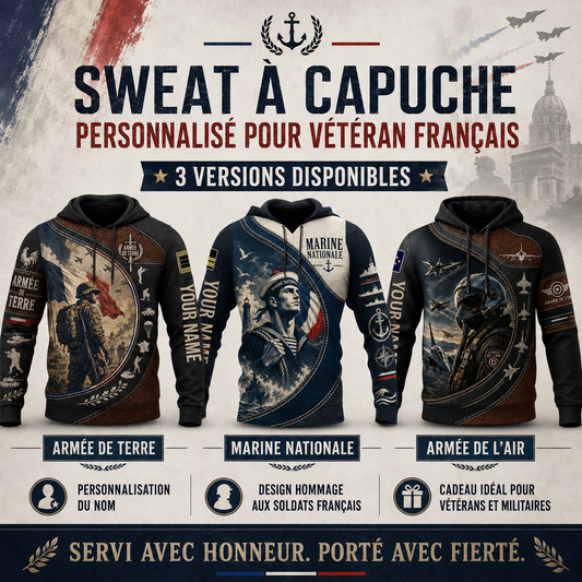 Personalized France Soldier/Veteran with Name & Rank Hoodie All Over Printed - 177802560