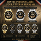 Personalized France Soldier/ Veteran With Rank and Name, Year Gentleman Crystal Metal Watch - 17780256