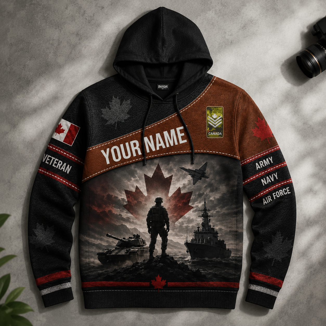 Personalized Canada Soldier/Veteran with Name & Rank Hoodie All Over Printed - 177880323