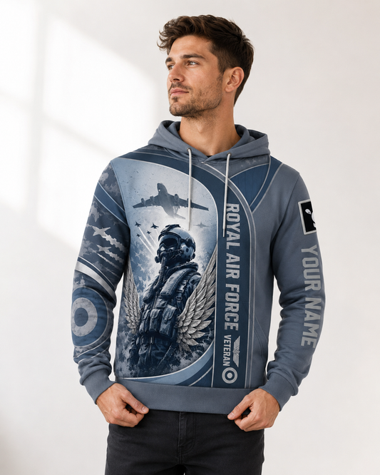 Personalized UK Soldier/Veteran with Name & Rank Hoodie All Over Printed - 17784576