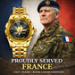 Personalized France Soldier/ Veteran With Rank and Name, Year Gentleman Crystal Metal Watch - 17387136