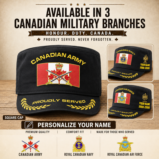 Personalized Canada Soldier/ Veteran With Name, Year And Rank Military Cap - 17502048
