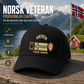 Baseballkappe mit Camouflage-Muster, mit personalisiertem Rang und Namen, norwegische Soldaten/Veteranen, Goldversion – 16892928