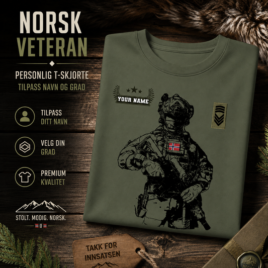 Personalized Norway Soldier/ Veteran Camo With Name And Rank T-shirt 3D Printed -  16957728