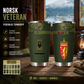 Personalisierter Becher mit Camouflage-Muster für norwegische Veteranen/Soldaten mit Rang und Namen, komplett bedruckt – 1804230001