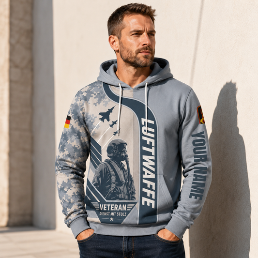 Personalized Germany Soldier/Veteran with Name & Rank Hoodie All Over Printed - 17786304