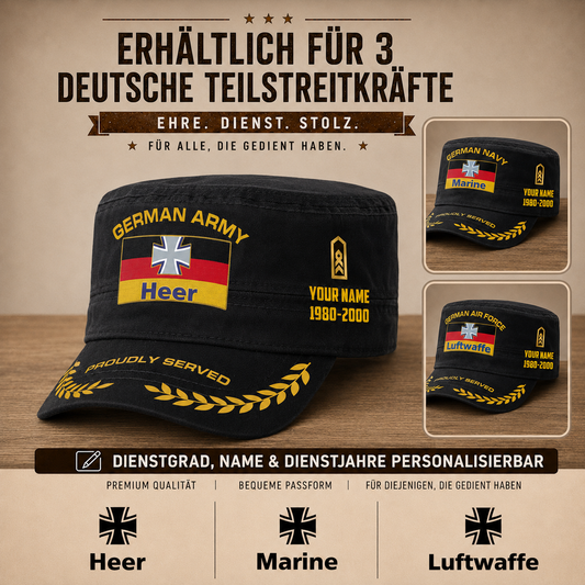 Personalized Germany Soldier/ Veteran With Name, Year And Rank Military Cap - 17502048