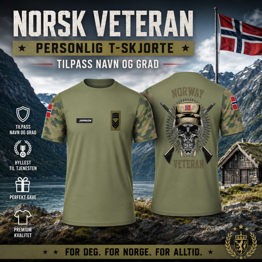 Personalized Norway Solider/ Veteran Camo With Name And Rank T-Shirt 3D Printed - 17051904
