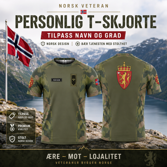 Personalized Norway Solider/ Veteran Camo With Name And Rank T-Shirt 3D Printed - 1705536002