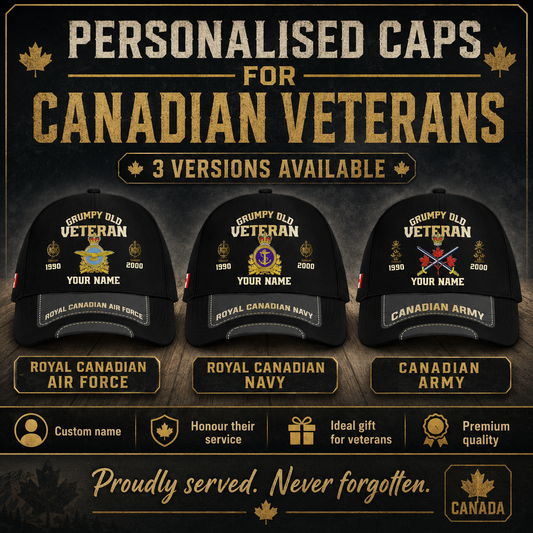 Canadian Veteran Cap – Customizable Rank, Name and Year - 1757376005