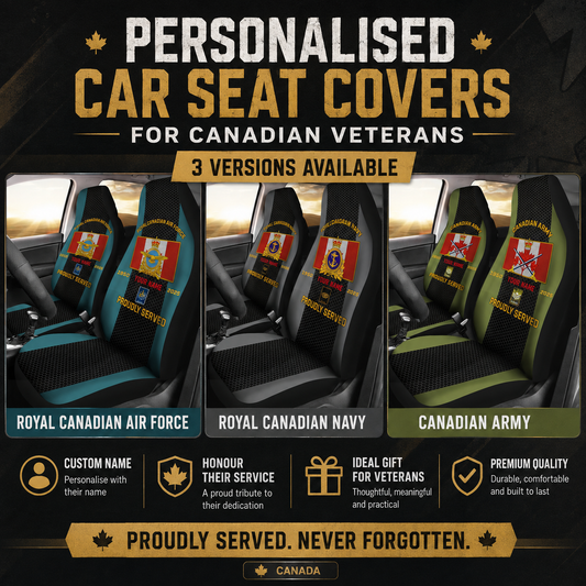 Personalized Canada Soldier/ Veteran Camo With Name, Year And Rank Car Seat Covers 3D Printed - 17427744
