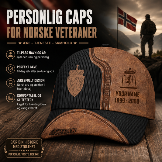 Personalized Rank, Year And Name Norway Soldier/Veterans Baseball Cap - 17376768