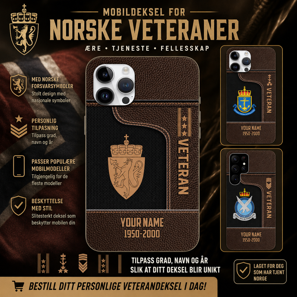 Personalized Norway Soldier/Veterans With Rank, Year And Name Phone Case Printed - 17394048