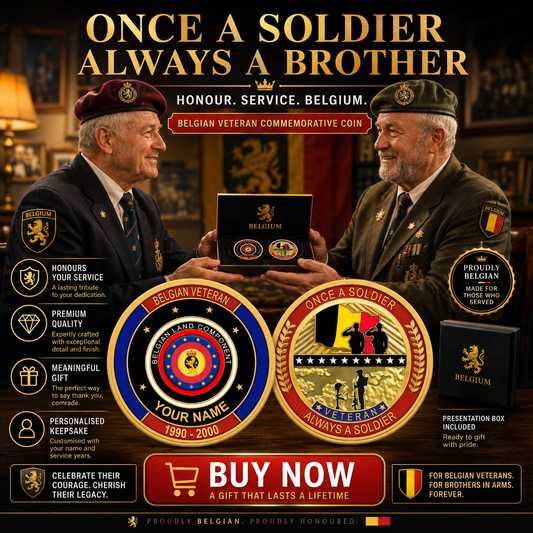 Personalized Belgium Veteran/ Soldier With Name And Year Challenge Coin - 17742240