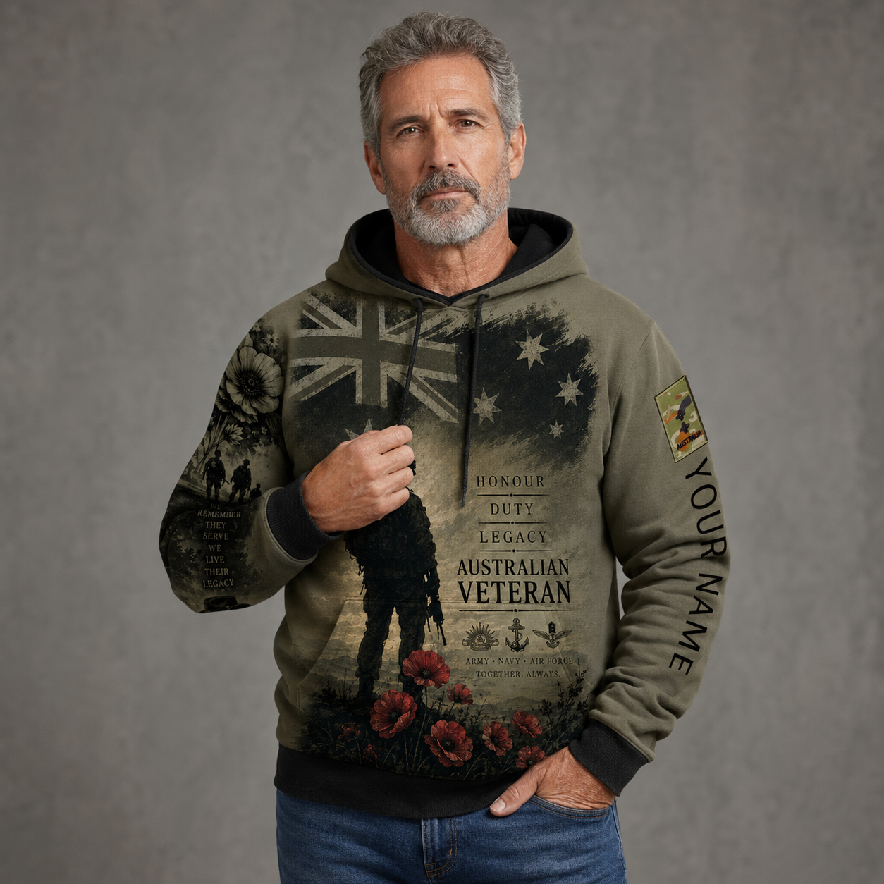 Personalized Australia Soldier/Veteran with Name & Rank Hoodie All Over Printed - TH1779235208