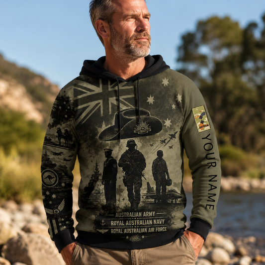 Personalized Australia Soldier/Veteran with Name & Rank Hoodie All Over Printed - TH1779235205
