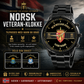 Personalisierte norwegische Soldat/Veteran mit Namen und Rang schwarze Edelstahluhr - 0703240001 - Goldversion