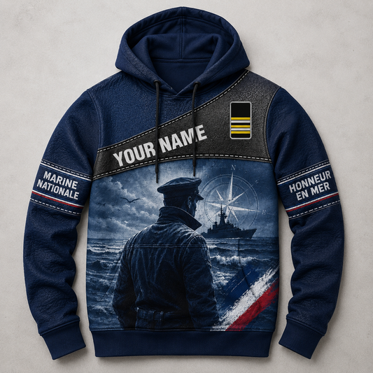 Personalized France Soldier/Veteran with Name & Rank Hoodie All Over Printed - 177880320