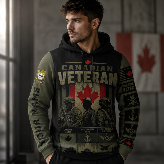 Personalized Canada Soldier/Veteran with Name & Rank Hoodie All Over Printed - TH1779235203