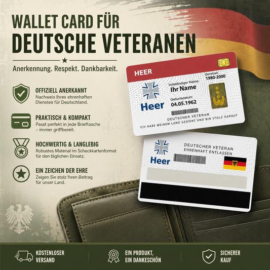 Personalized Germany Soldier/ Veteran With Rank, Name And Year Aluminum Wallet Card - 17502912