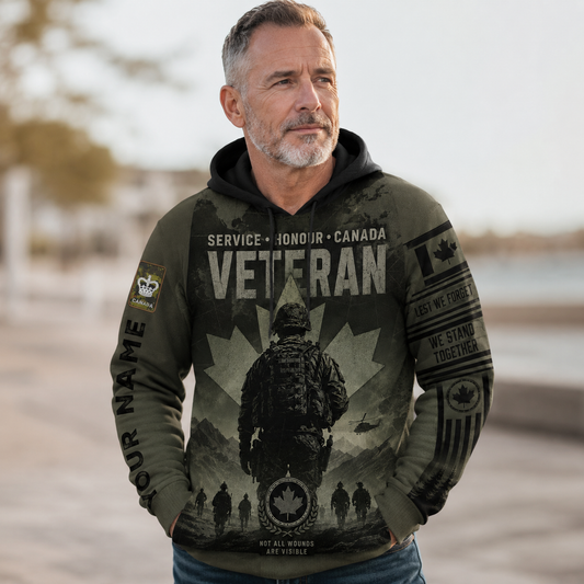 Personalized Canada Soldier/Veteran with Name & Rank Hoodie All Over Printed - TH1779235205
