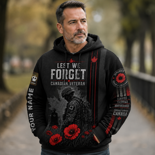 Personalized Canada Soldier/Veteran with Name & Rank Hoodie All Over Printed - TH1779235204