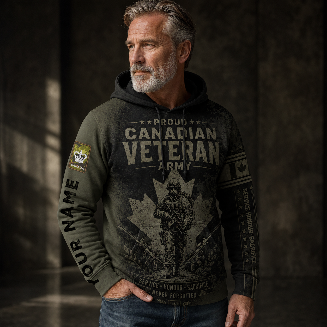 Personalized Canada Soldier/Veteran with Name & Rank Hoodie All Over Printed - TH1779235202