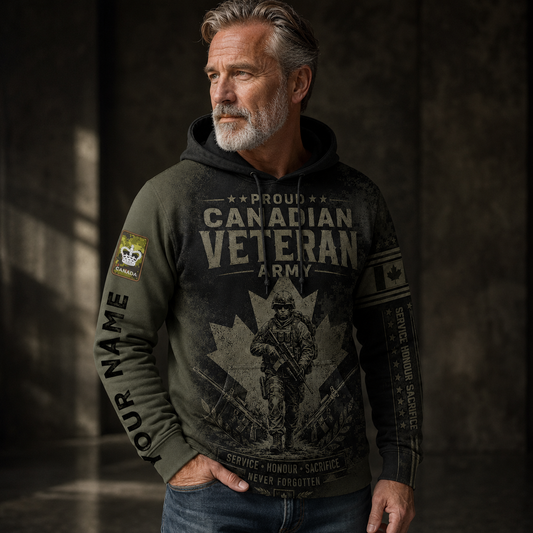 Personalized Canada Soldier/Veteran with Name & Rank Hoodie All Over Printed - TH1779235202