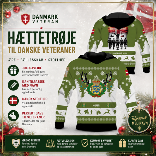 Personalized Denmark Soldier/Veteran Camo with Name And Rank Sweater All Over Printed - 17298144