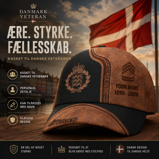 Personalized Rank, Year And Name Denmark Soldier/Veterans Baseball Cap - 17376768
