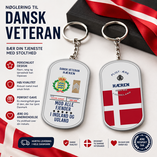 Personalized Rank And Name And Year Denmark Soldier/Veterans Acrylic Keychain - 17681760