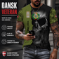T-shirt personnalisé avec camouflage soldat/vétéran du Danemark avec nom et grade imprimé en 3D - 2601240001QA