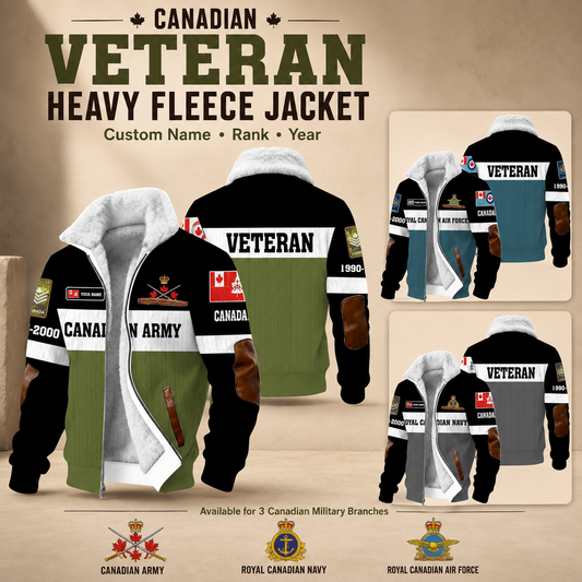Personalized Canada Soldier/Veteran Heavy Fleece Jacket All Over Printed - QK1780358401