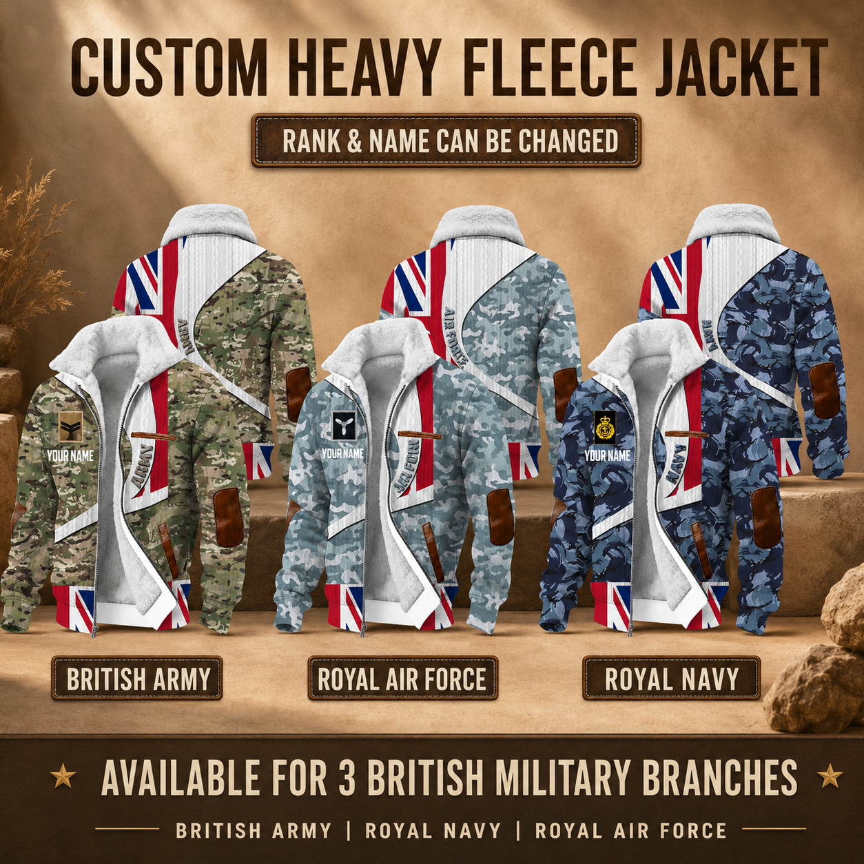 Personalized UK Soldier/Veteran Heavy Fleece Jacket All Over Printed - QK1780444801