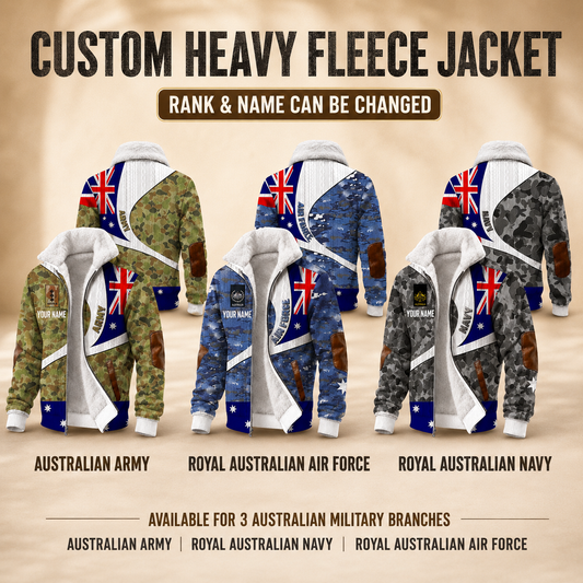 Personalized Australia Soldier/Veteran Heavy Fleece Jacket All Over Printed - QK1780444801