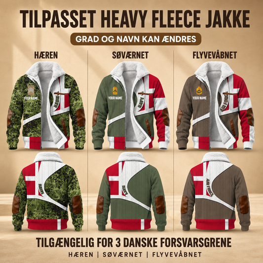 Personalized Denmark Soldier/Veteran Heavy Fleece Jacket All Over Printed - QK1780444801