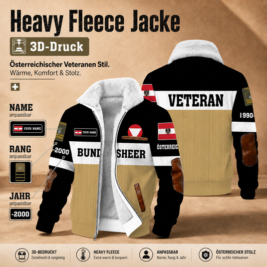 Personalized Austria Soldier/Veteran Heavy Fleece Jacket All Over Printed - QK1780358410