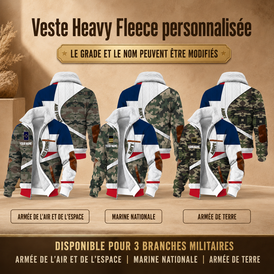 Personalized France Soldier/Veteran Heavy Fleece Jacket All Over Printed - QK1780444801