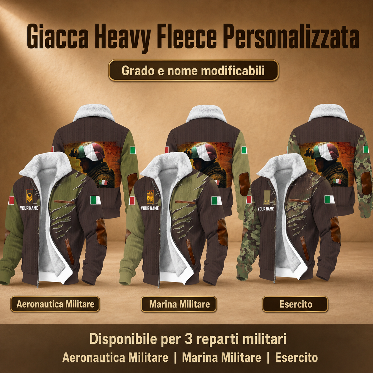 Personalized Italy Soldier/Veteran Heavy Fleece Jacket All Over Printed - QK1780444802